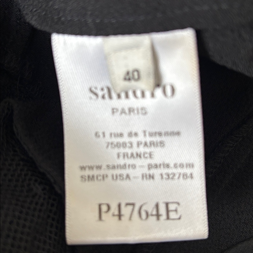Sandro Purete Lace Detail Tapered Ankle Leg Jumpsuit Black Size 8 - Picture 10 of 10